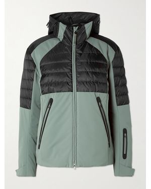 Bogner Henik-D Panelled Quilted Ripstop And Shell Hooded Down Jacket - Green