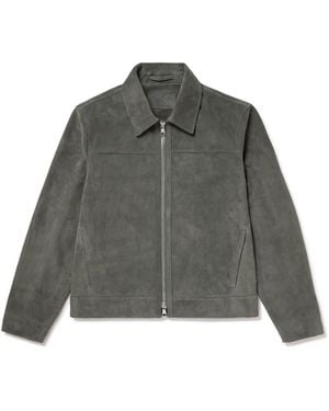 MR P. Suede Coach Jacket - Gray