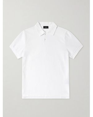 dunhill Logo-Embroidered Cotton-Piqué Polo Shirt - White
