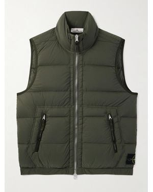 Stone Island Garment-dyed Stretch-shell Down Gilet - Green