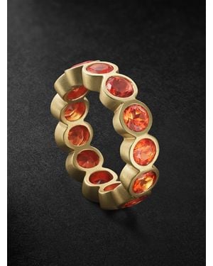 42 Suns Small 14-Karat Laboratory-Grown Sapphire Eternity Ring - Black