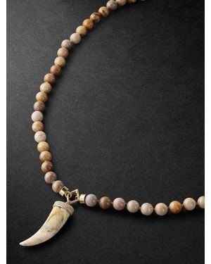 Sydney Evan Wood And Diamond Beaded Pendant Necklace - Nero