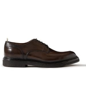 Officine Creative Aston Crepe 003 Airbrushed Leather Derby Shoes - Brown
