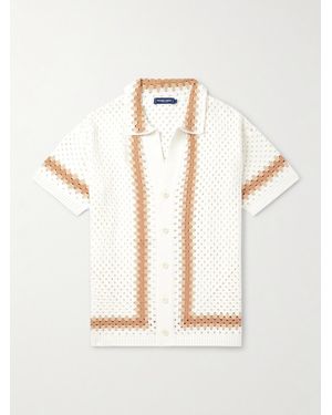 Frescobol Carioca Pinto Crocheted Cotton Shirt - Natural