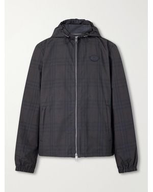 Burberry Newport Logo-Appliquéd Checked Cotton Jacket - Black