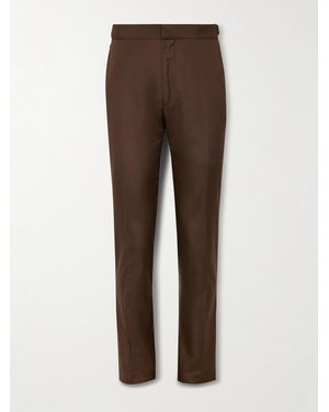 Tom Ford Slim-Fit Silk Trousers - Brown