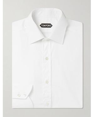 Tom Ford Cutaway-Collar Cotton-Poplin Shirt - White