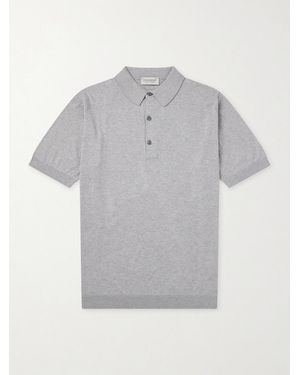 John Smedley Adrian Slim-Fit Sea Island Cotton Polo Shirt - Grey