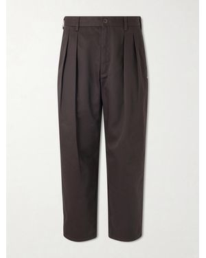 WTAPS Straight-Leg Pleated Twill Trousers - Grey