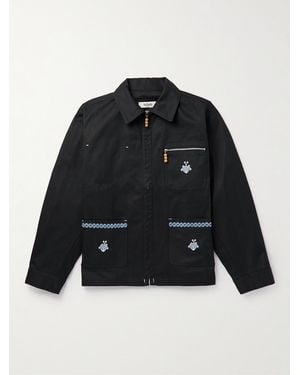 Adish Qarnabeet Embroidered Cotton-Canvas Chore Jacket - Black