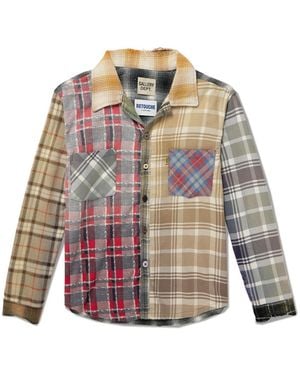 GALLERY DEPT. Marley Retouche Distressed Patchwork Checked Cotton-Blend Shirt - Multicolor