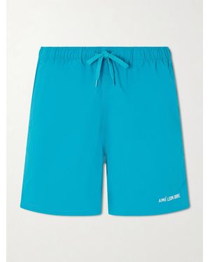 Aimé Leon Dore Straight-Leg Logo-Embroidered Shell Drawstring Shorts - Blue