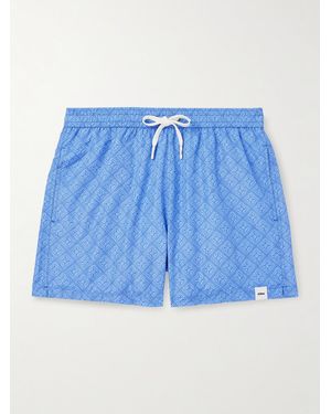 Altea Shorts Da Mare A Gamba Dritta Stampati - Blu