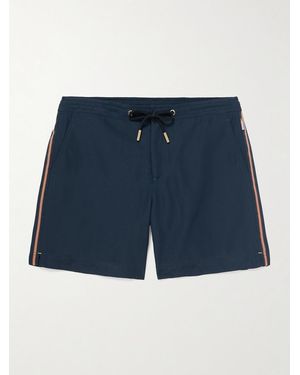 Orlebar Brown Bulldog Straight-Leg Mid-Length Striped Recycled Swim Shorts - Blue