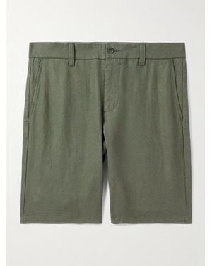 NN07 Crown 1454 Straight-leg Linen Shorts - Green