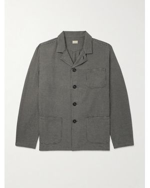 Massimo Alba Florida Puppytooth Cotton Overshirt - Grey