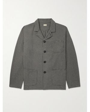 Massimo Alba Florida Puppytooth Cotton Overshirt - Grey