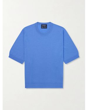 John Smedley Bill Nighy Merino Wool T-Shirt - Blue