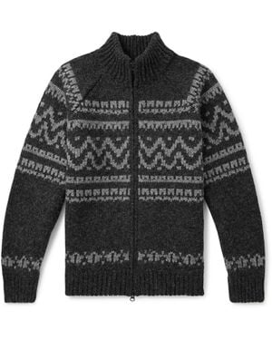 C.P. Company Jacquard-Knit Wool Cardigan - Black
