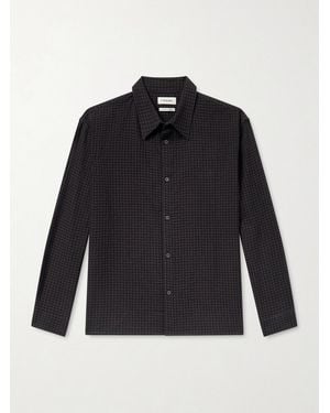 FRAME Checked Cotton And Wool-Blend Shirt - Blue