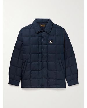 Visvim Coach Appliquéd Quilted Wool And Silk-Blend Twill Down Jacket - Blue