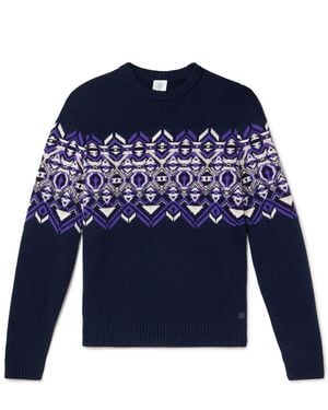 Bogner Luci Fair Isle Virgin Wool Sweater - Blue