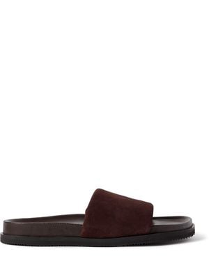 MR P. Tom Padded Suede Sandals - Brown