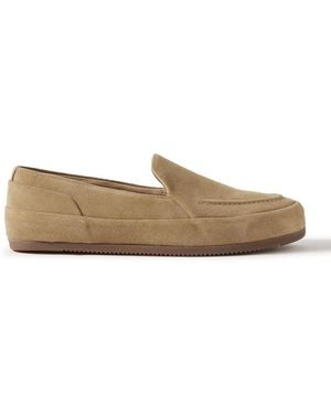 Mulo Fleece-Lined Suede Loafers - Brown
