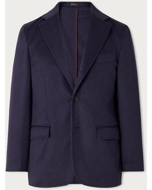 Rubinacci Darted Cashmere Woven Suit Jacket - Blue