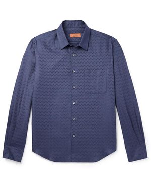 Missoni Striped Cotton-Blend Jacquard Shirt - Blue