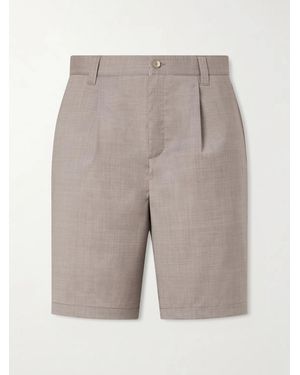 Frescobol Carioca Serano Pleated Wool Shorts - Grey