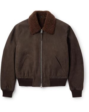 Tom Ford Shearling Bomber Jacket - Brown