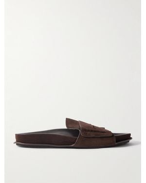 Jacquemus Suede Slides - White