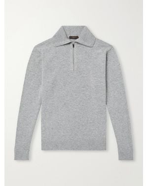 Slowear Zanone Slim-Fit Cashmere Half Zip-Up Jumper - Grey