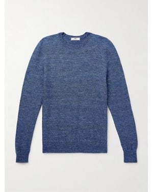 Inis Meáin Linen, Cashmere, Silk And Cotton-Blend Jumper - Blue
