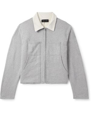 Les Tien Utility Heavyweight Structured-fleece Cotton-jersey Zip-up Jacket - Gray