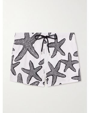 Vilebrequin Manta Straight-Leg Mid-Length Printed Swim Shorts - White