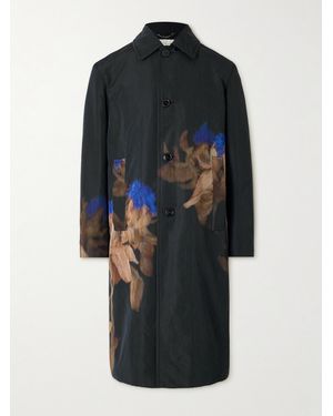 Dries Van Noten Printed Wool-Blend Coat - Black