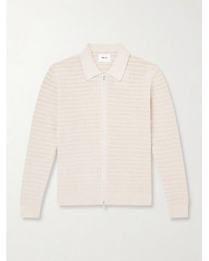 NN07 Gustav Organic Cotton Zip-Up Cardigan - White