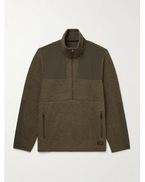 James Purdey & Sons Shell-Trimmed Bouclé Half-Zip Jacket - Green