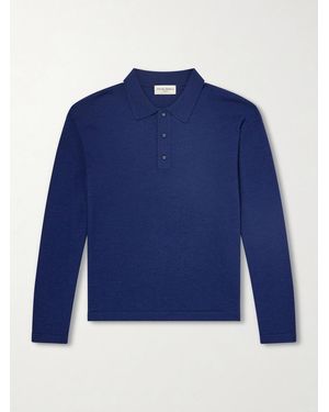 Officine Generale Bay Merino Wool Polo Shirt - Blue