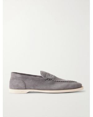 John Lobb Pace Suede Loafers - Grau