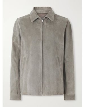 Rick Owens Brad Suede Jacket - Grey