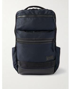 master-piece Rise Ver.2 Leather-trimmed Mastertex-09 Backpack - Blue