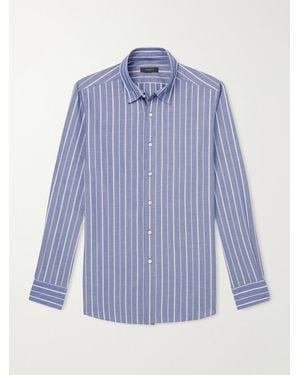 Slowear Glanshirt Striped Cotton-poplin Shirt - Blue