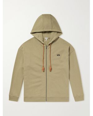 Loewe Anagram-Embroidered Cotton-Jersey Zip-Up Hoodie - Natural