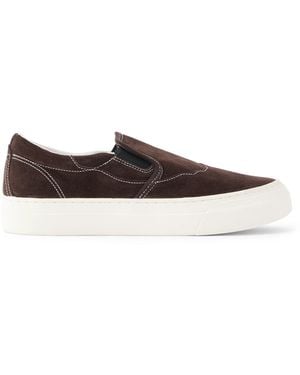 Omni Lister Canvas-trimmed Suede Slip-on Sneakers - Brown