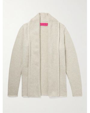 The Elder Statesman Shawl-Collar Cashmere Cardigan - White
