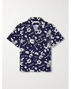 Hartford Palmito Camp-Collar Printed Shirt - Blue