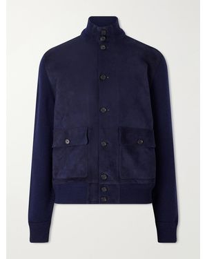 Ralph Lauren Suede And Cashmere Jacket - Blue